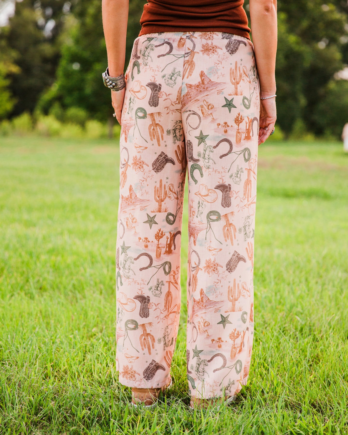 The Seminole | Western Print Wide Leg Pants