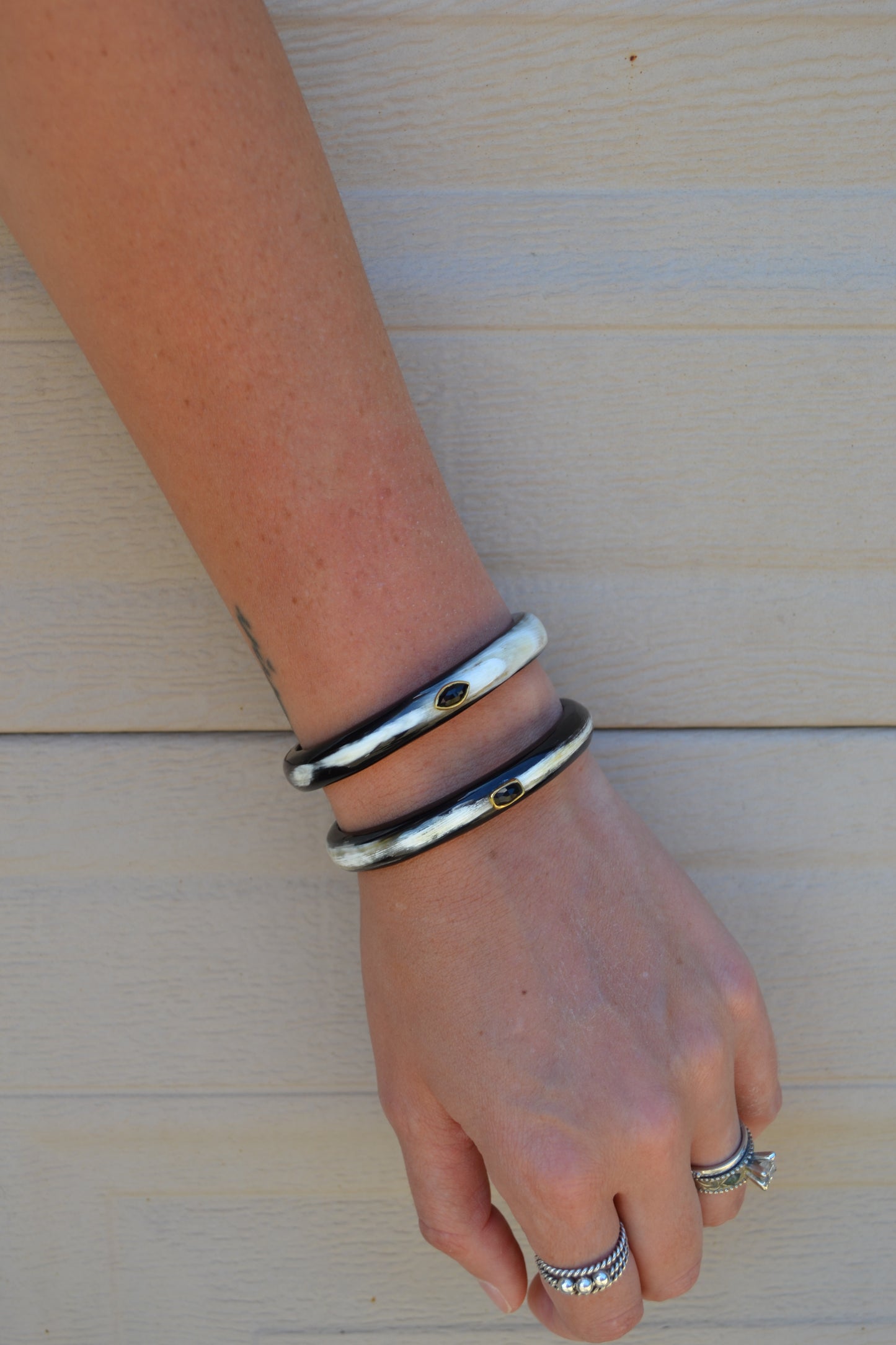 The Ortega Buffalo Horn Cuffs