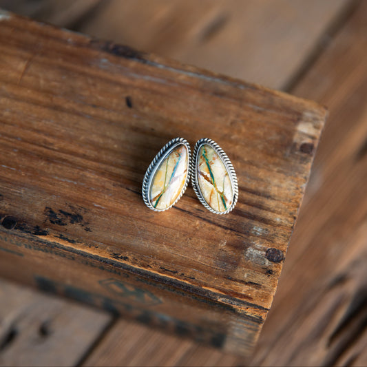 The Galliano's | Royston Ribbon Stud Earrings by Chassity Belone