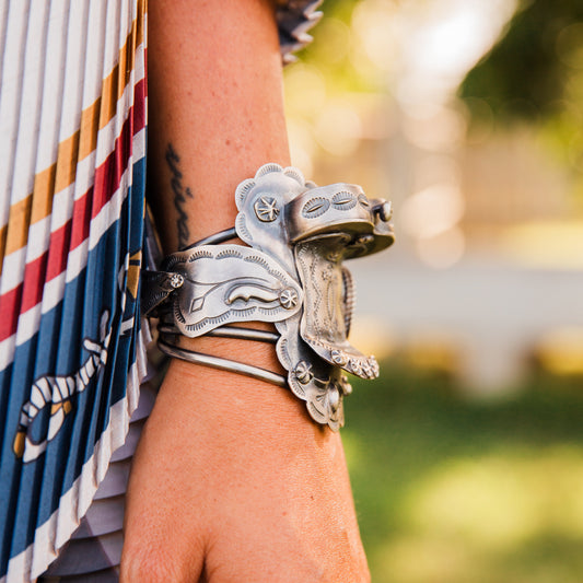 The Tex | Silver Saddle Cuff by Timothy Yazzie