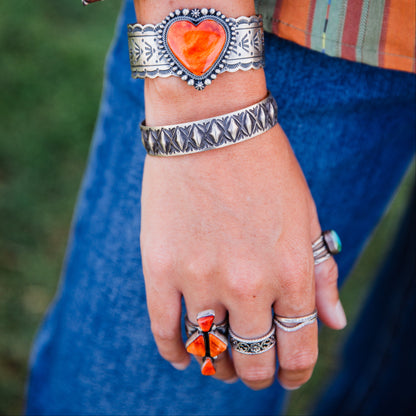 The Perrin | Stamped Silver Cuffs by Joe Tahe