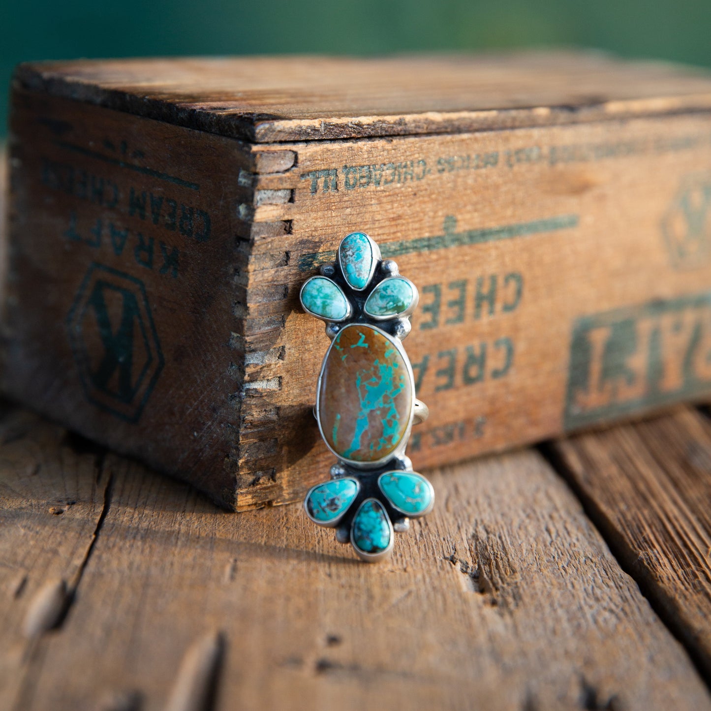 The Odessa | Royston Ribbon & Turquoise Ring by Ella Peter - Size 9.5