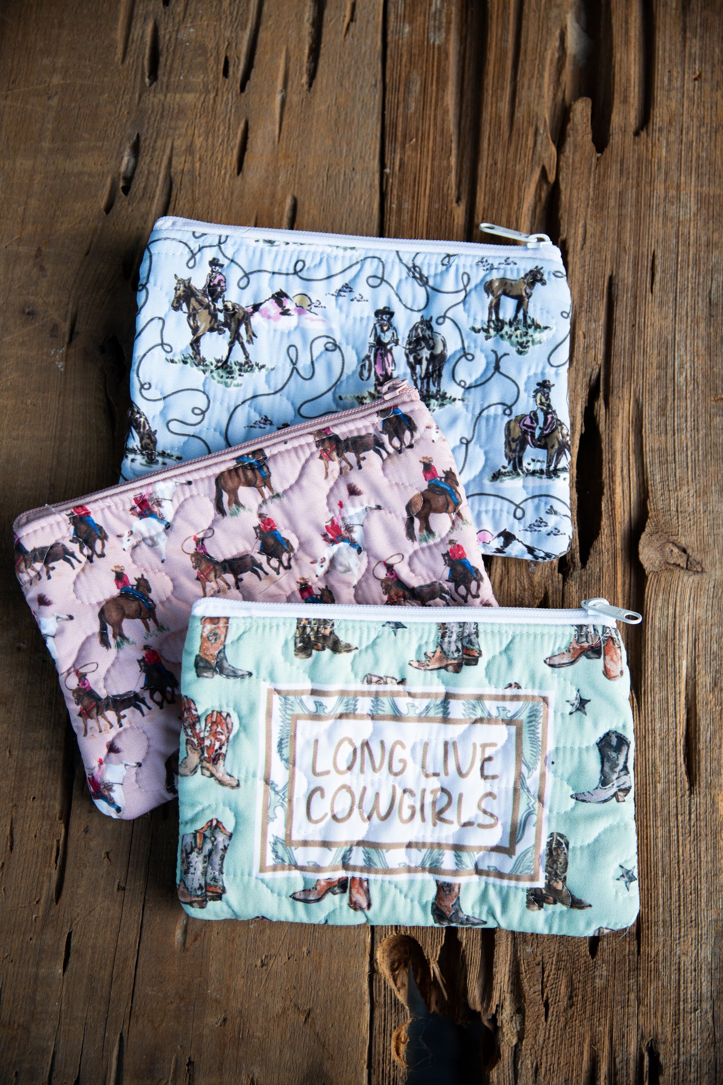 The Gia | Western Print Quilted Small Make-Up Bag