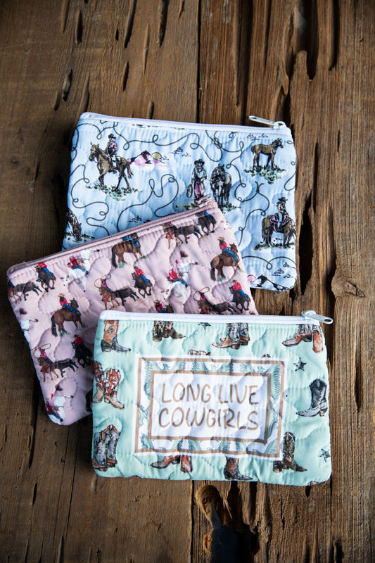 The Gia | Western Print Quilted Small Make-Up Bag