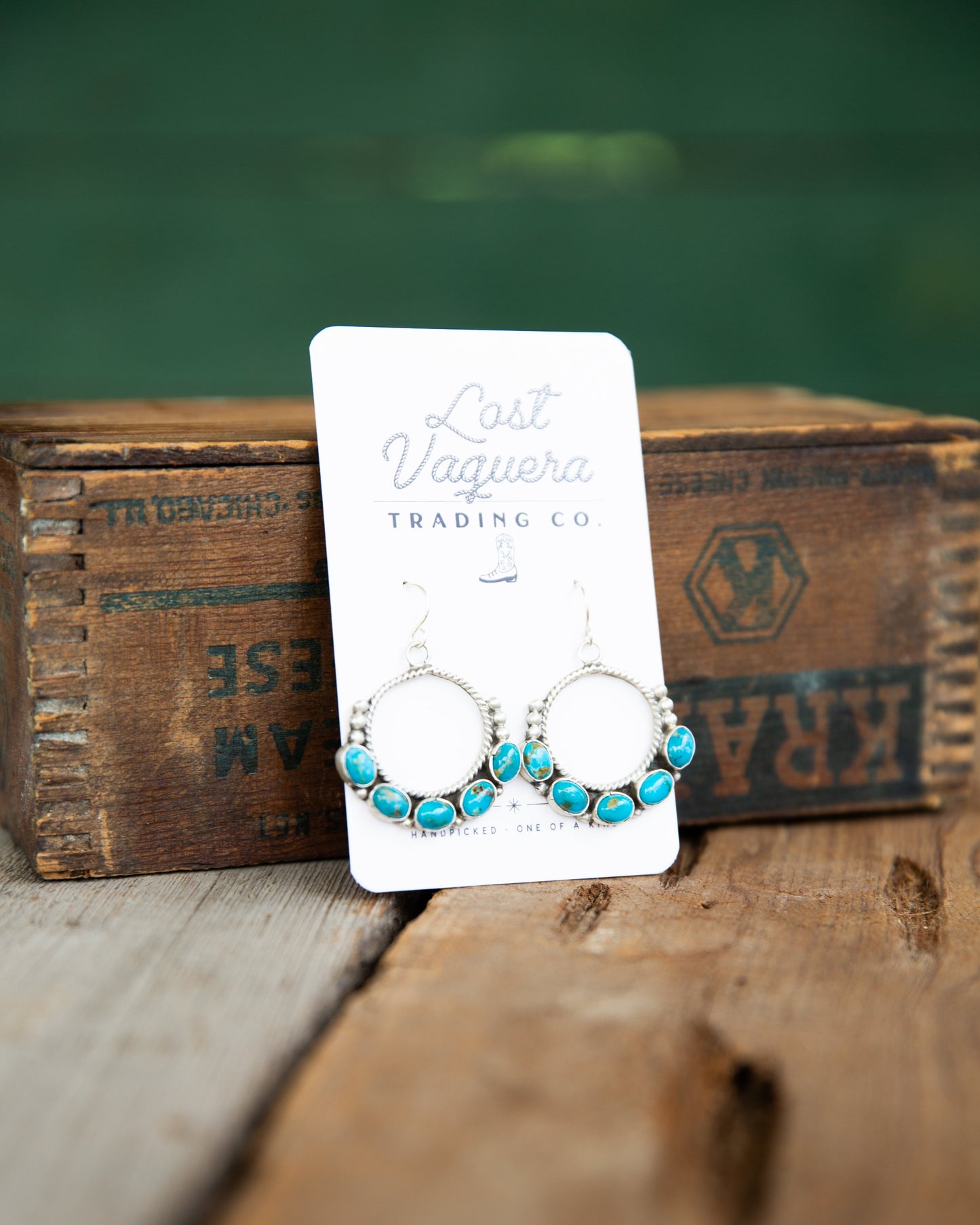 The Seneca's | Turquoise Hoop Earrings by Marcella James