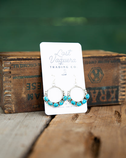 The Seneca's | Turquoise Hoop Earrings by Marcella James