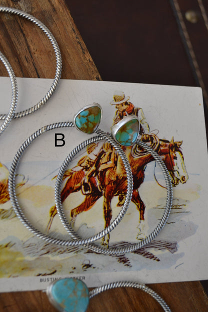 The Bodie Hoops (Multiple Stone Options Available)