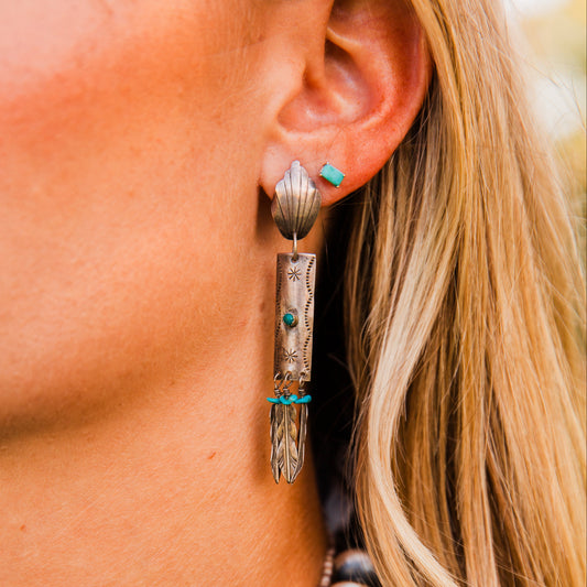 The Osage's | Vintage Turquoise and Silver Earrings