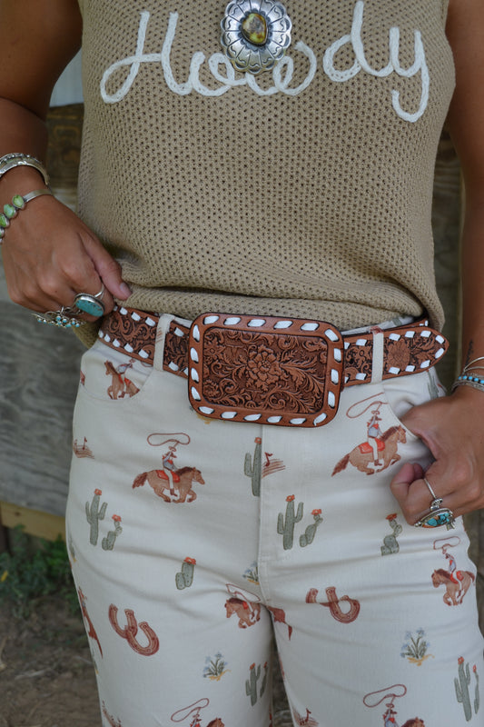 The Vega Leather Belt LARGE