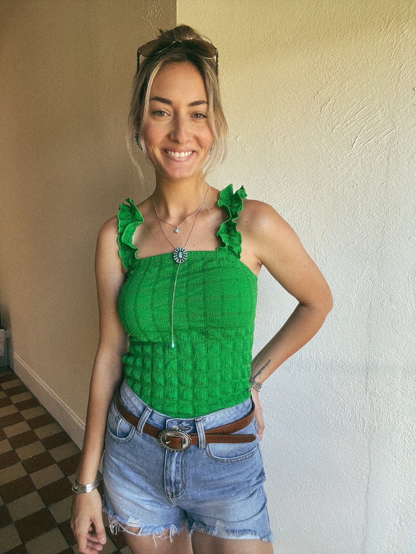 The Rambler Tank in Green LARGE