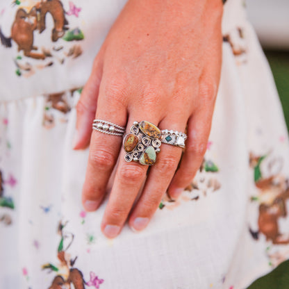The Collin | Adjustable Royston Turquoise Ring by Jacqueline Silver