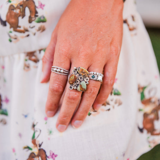 The Collin | Adjustable Royston Turquoise Ring by Jacqueline Silver