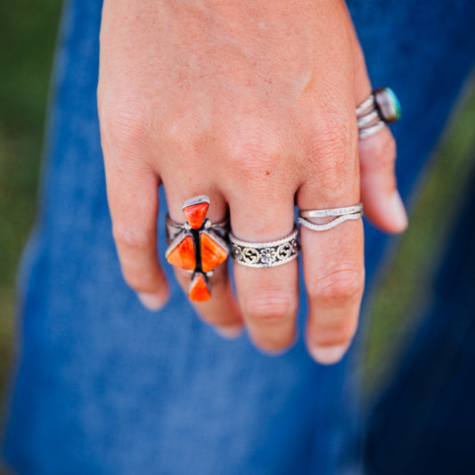 The Chavez | Orange Spiny Ring by Bernyse Chavez - Size 7