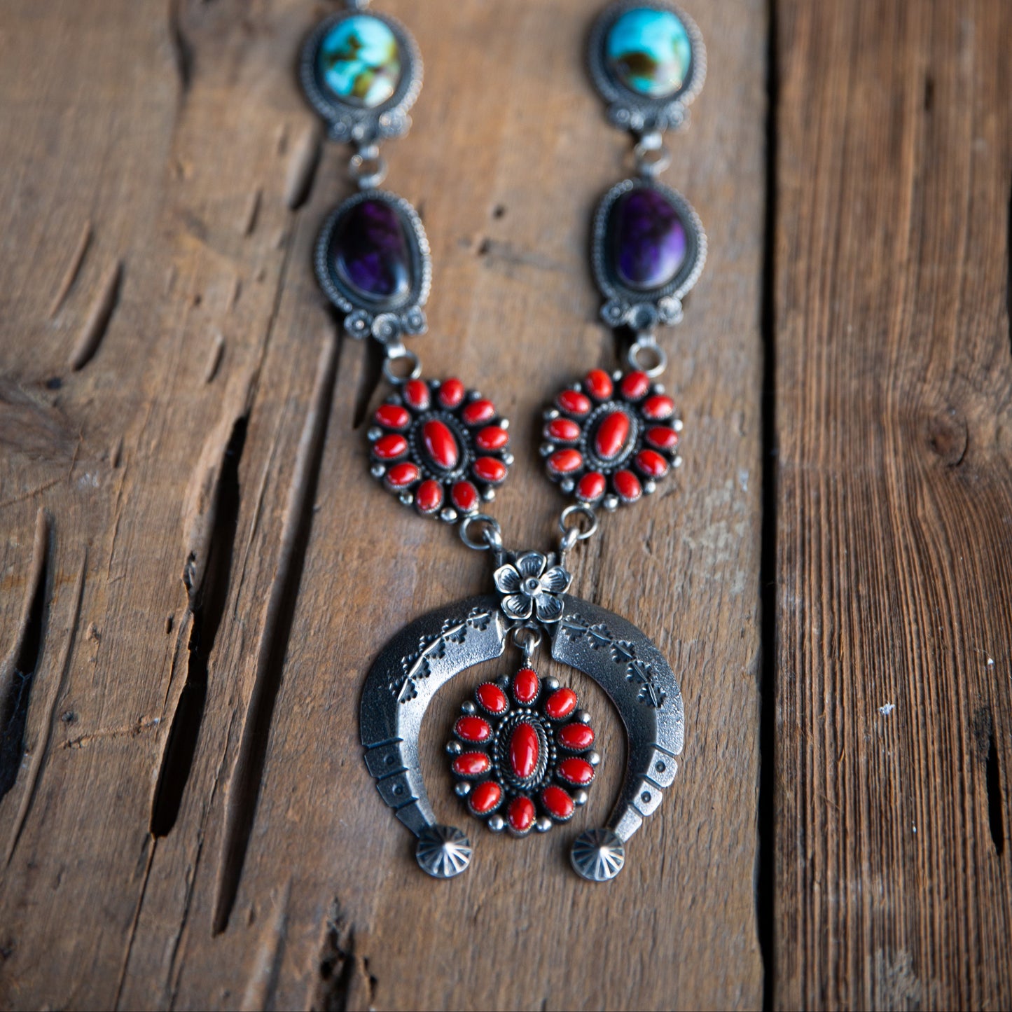 The Selene | Multi Stone Naja Squash Necklace by Hemerson Brown