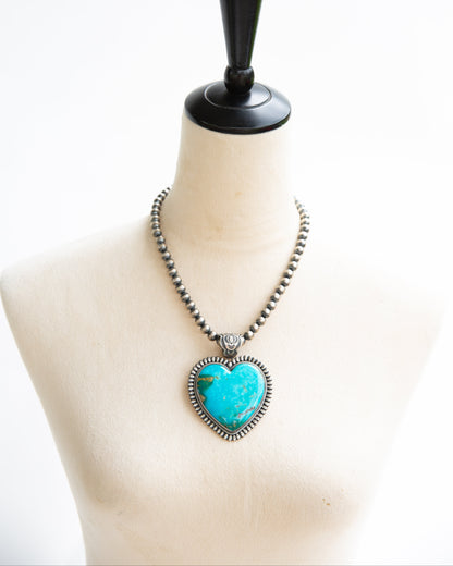 The Reserve | Kingman Turquoise Heart Pendant by Murphy Platero