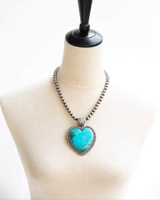 The Reserve | Kingman Turquoise Heart Pendant by Murphy Platero