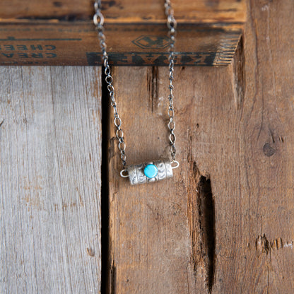 The Yori | Turquoise Barrel Necklace by Harold Tahe