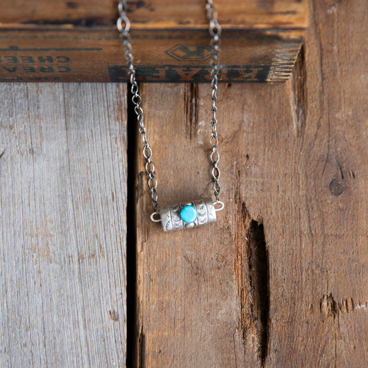 The Yori | Turquoise Barrel Necklace by Harold Tahe