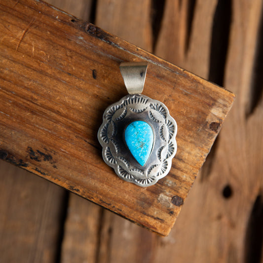The Otoe | Turquoise Concho Pendant by Chimney Butte