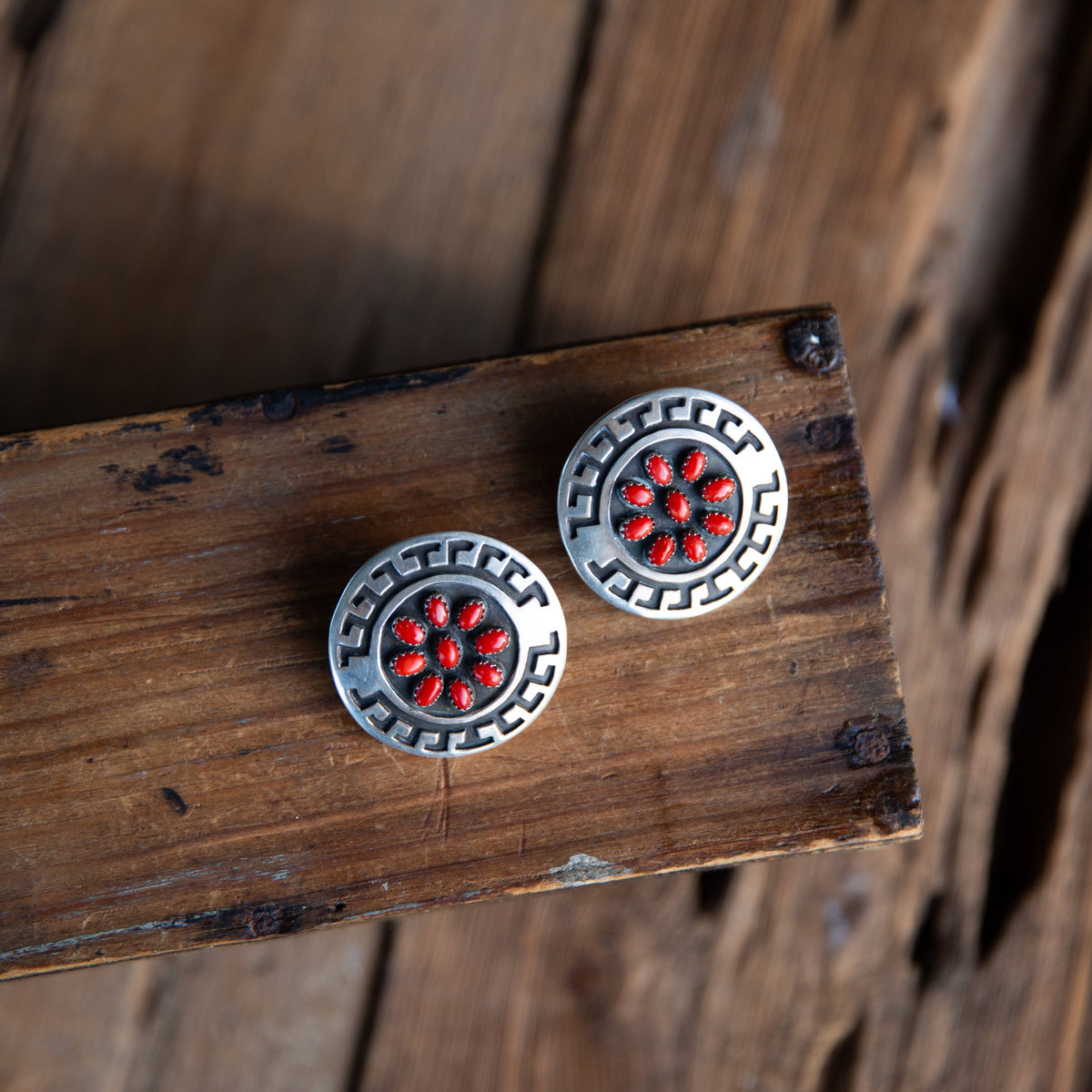 The Highland's | Red Coral Stud Earrings