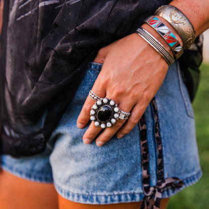 The Merritt | Black Onyx & White Buffalo Ring Size 8