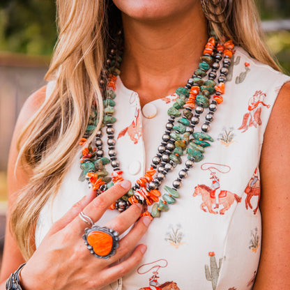 The Lamesa | Orange Spiny and Turquoise Pearls by Chimney Butte
