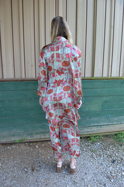 The Marquis Hand Drawn Satin Set SIZE S/M