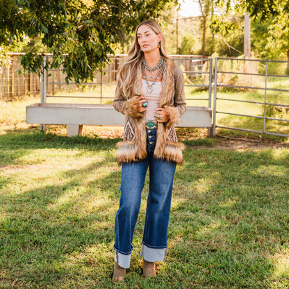 The Derinda | Aztec Fur Cardigan by Tasha Polizzi