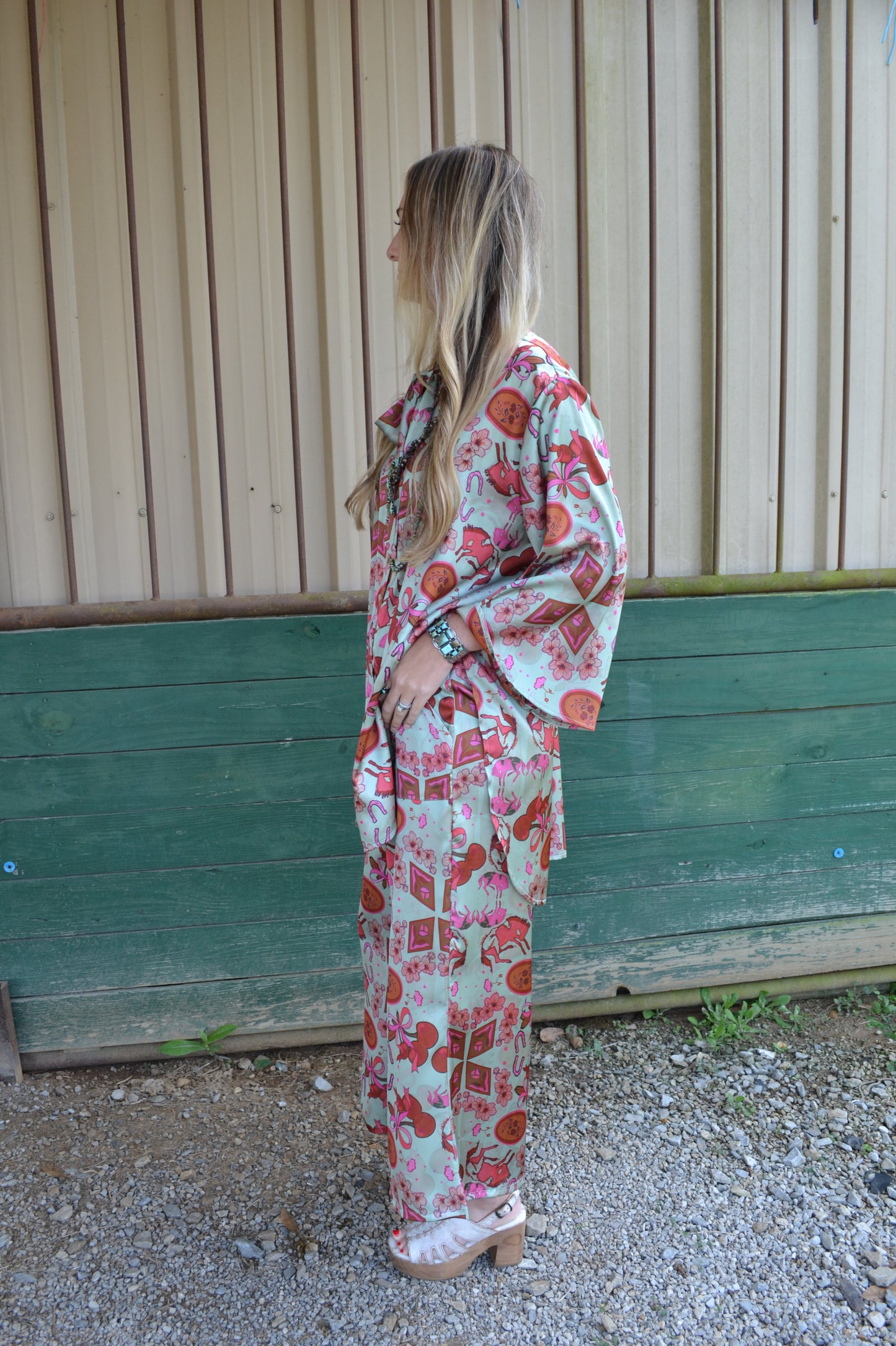 The Marquis Hand Drawn Satin Set SIZE S/M