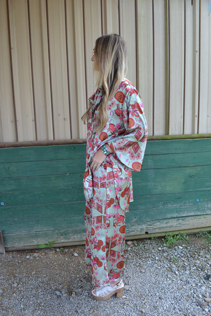 The Marquis Hand Drawn Satin Set SIZE S/M