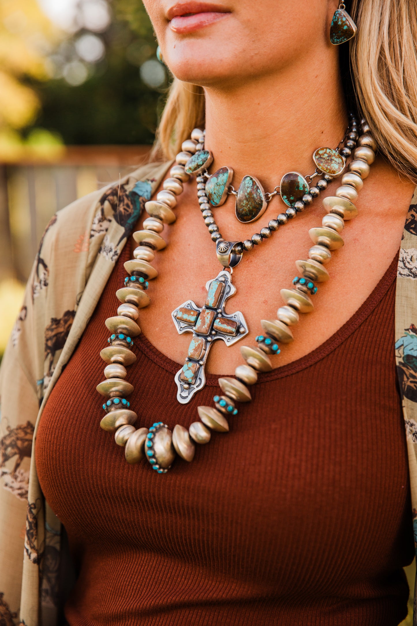 The Clare | #8 Turquoise Choker Necklace & Earring Set by Rena Shelly