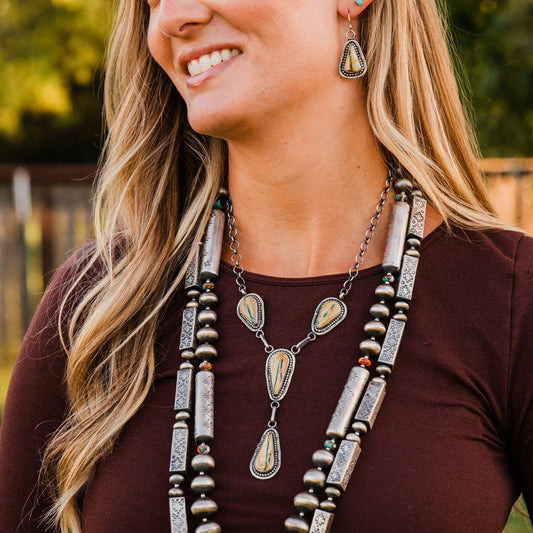 The Falcon | Royston Ribbon Necklace + Earring Set by Danny Henio