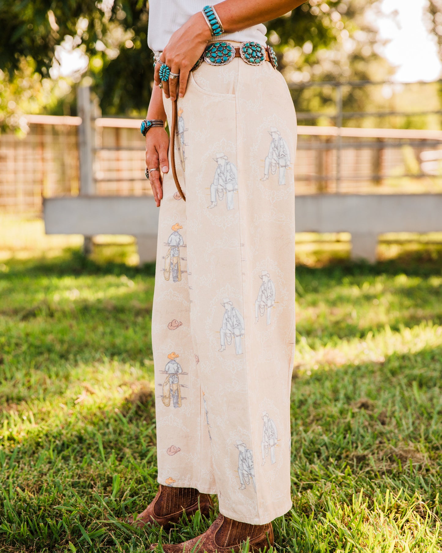 The Deiten's | Western Print Barrel Pants