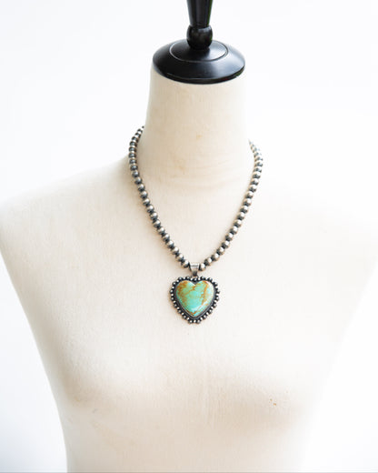 The Denning | Kingman Turquoise Heart Pendant by Murphy Platero