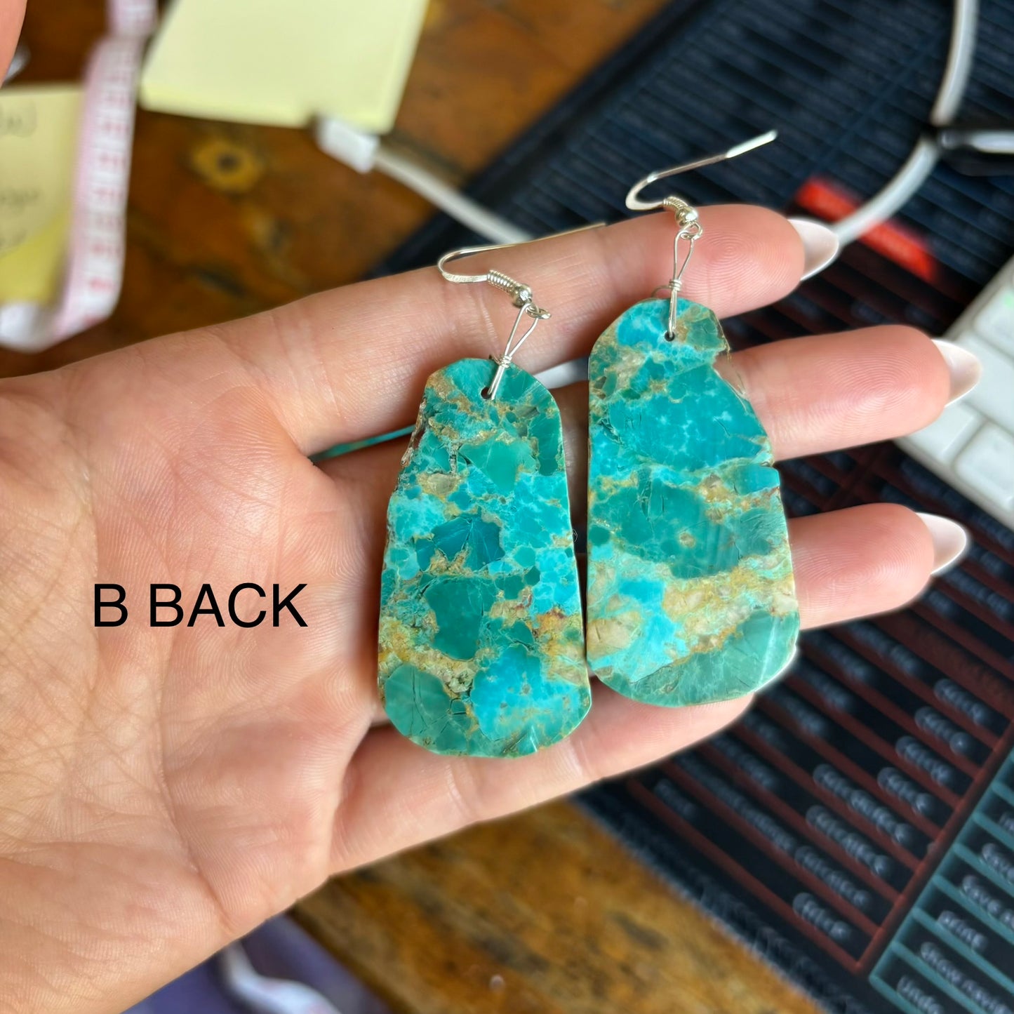 The Toma's | Turquoise Slab Earrings FLAWED