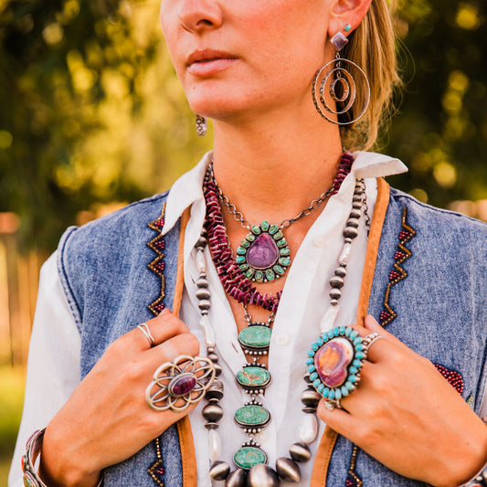The Henderson | Vintage Double Strand Purple Spiny Necklace