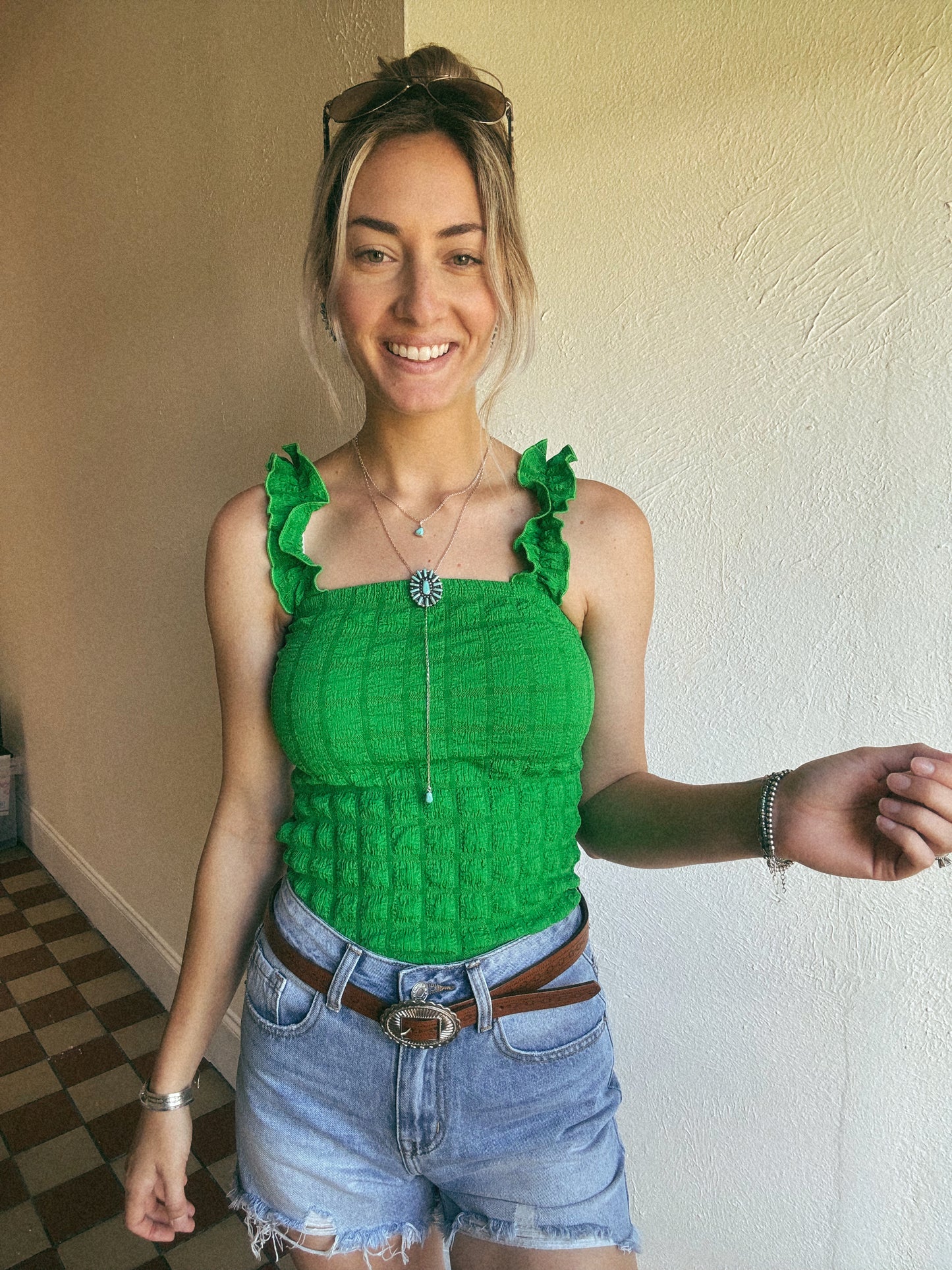 The Rambler Tank in Green LARGE