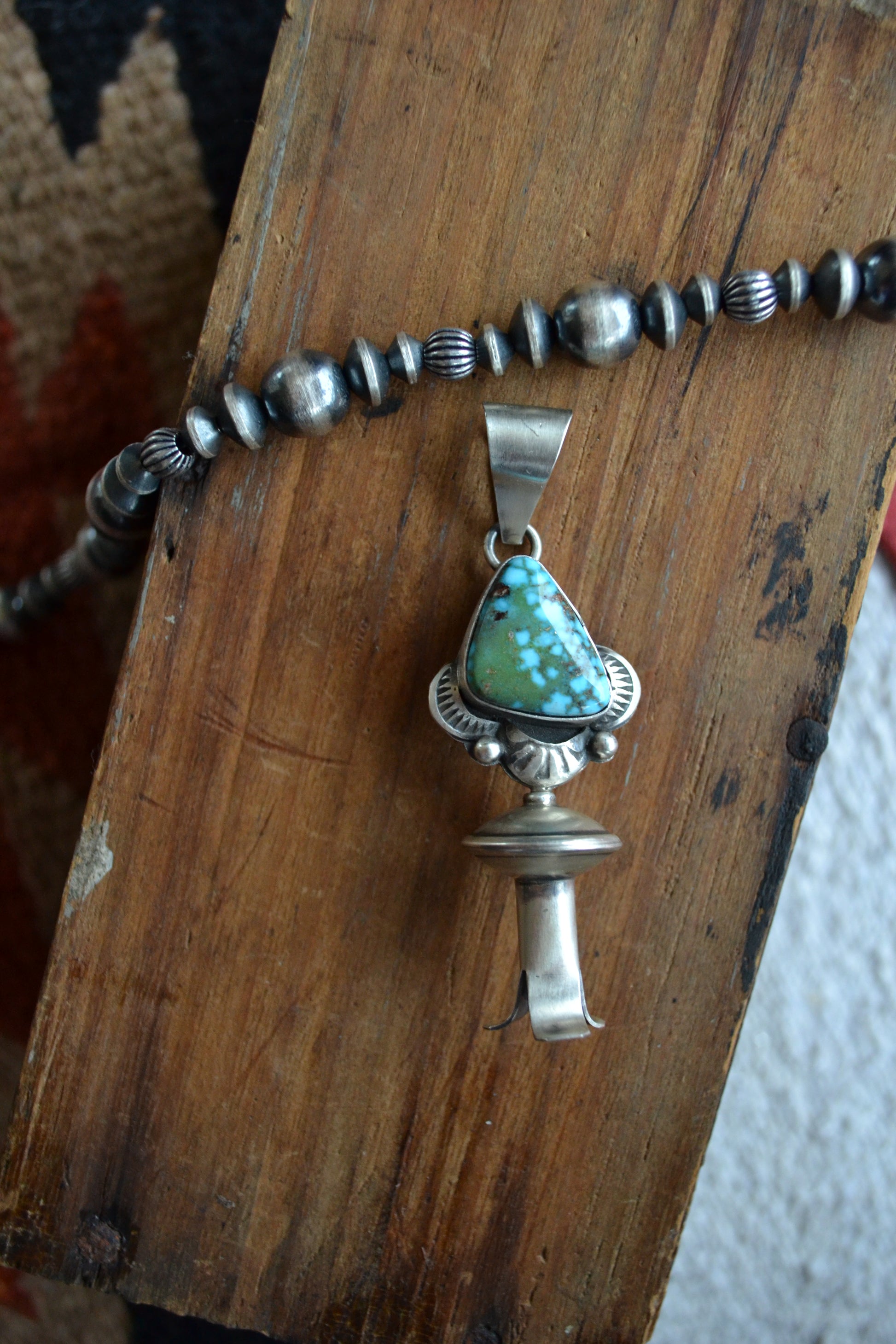 Juanita long kingman turquoise pendant
