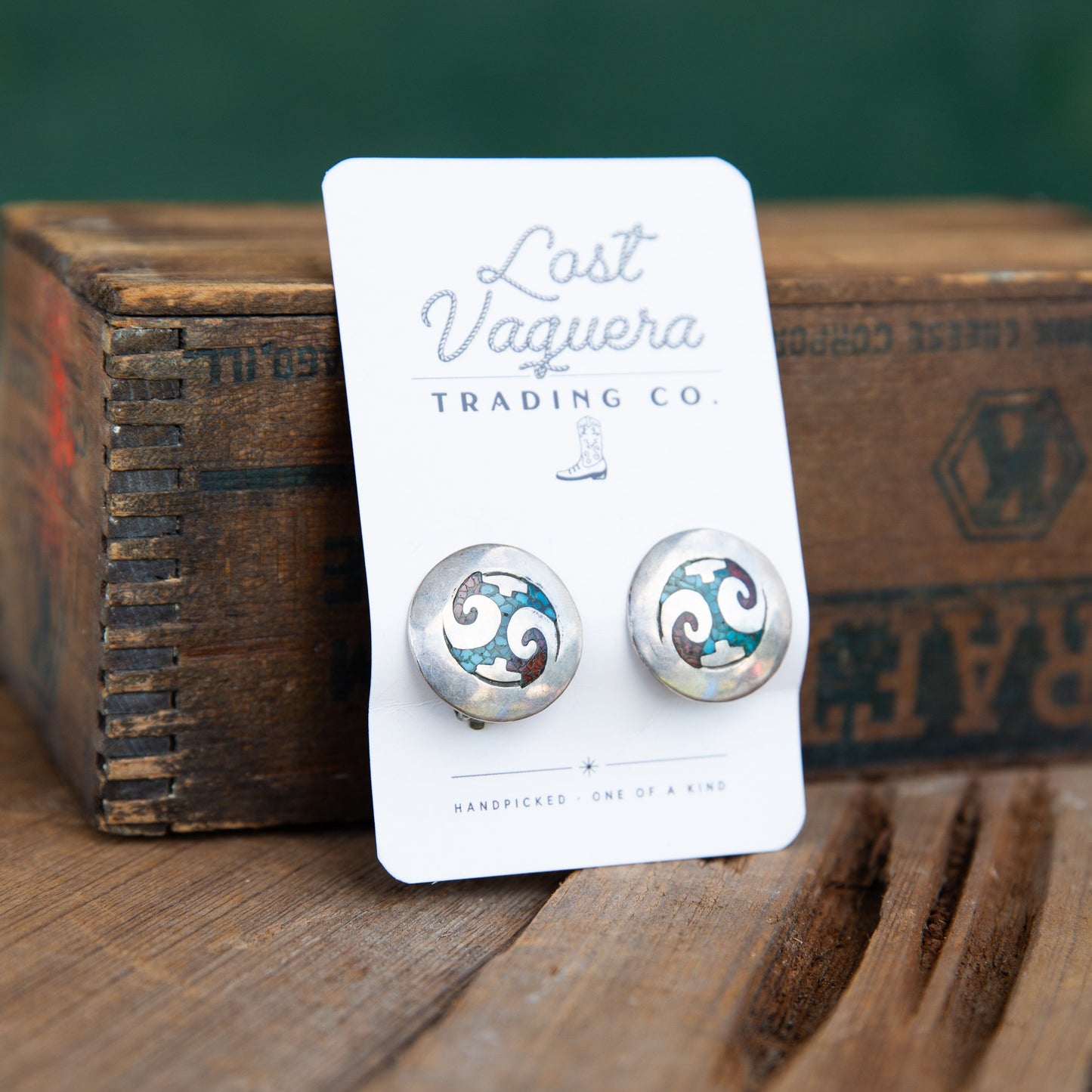 The Keena's | Vintage Turquoise & Coral Stud Earrings
