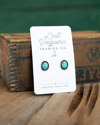 The Bosa | Vintage Turquoise Stud Earrings