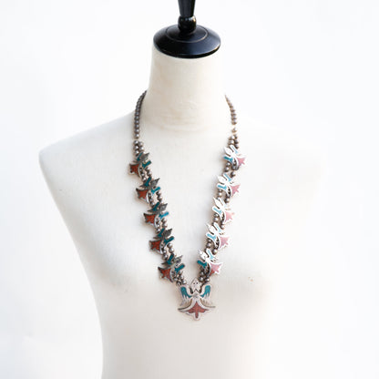 The Peyote | Vintage Turquoise & Coral Turquoise Peyote Bird Squash