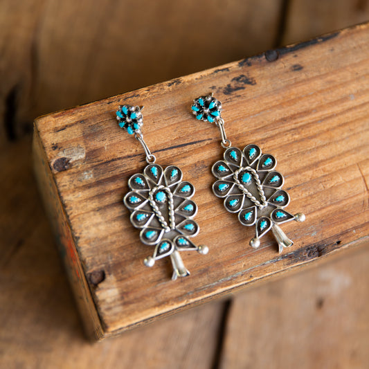 The Leekity's | Kingman Turquoise Earrings by Zuni Artiat Tricia Leekity