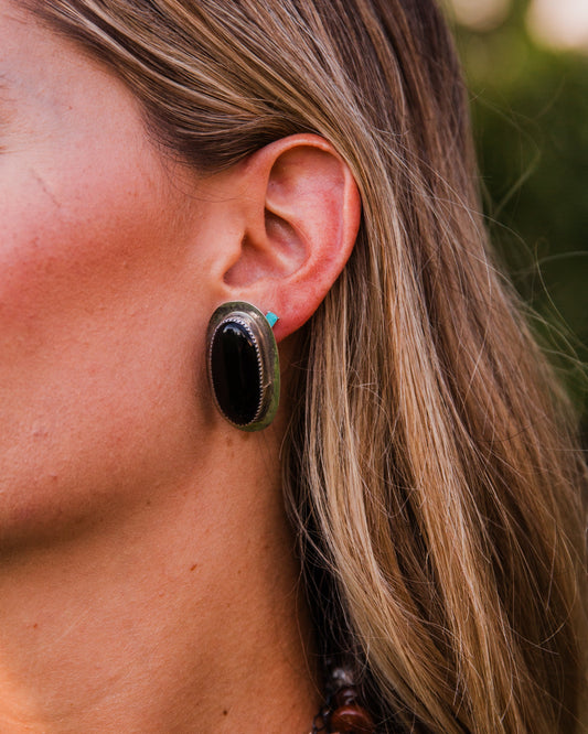 The Maggie's | Vintage Black Onyx Stud Earrings