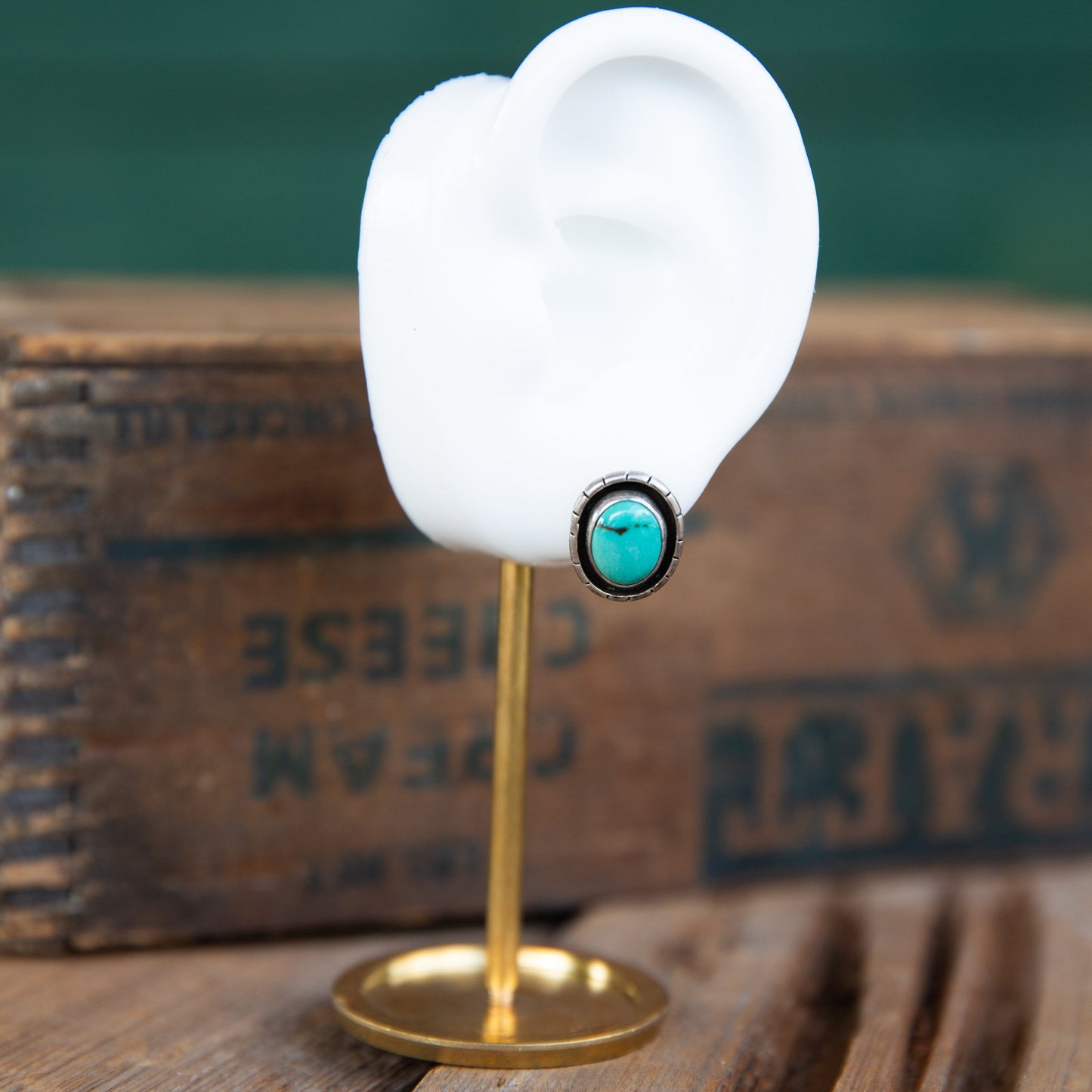 The Bosa | Vintage Turquoise Stud Earrings