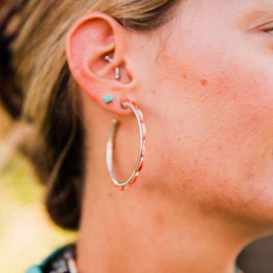 The Coy's | Red Spiny Hoops by Federico