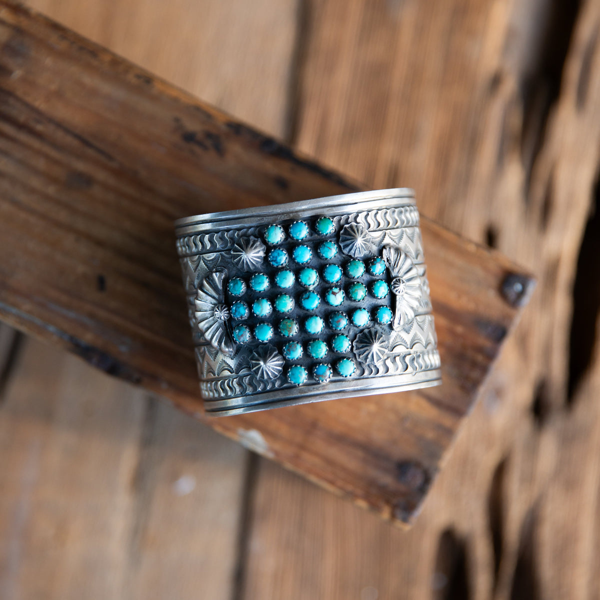 The Talon | Mixed Arizona Turquoise Cross Cuff by Tillie John