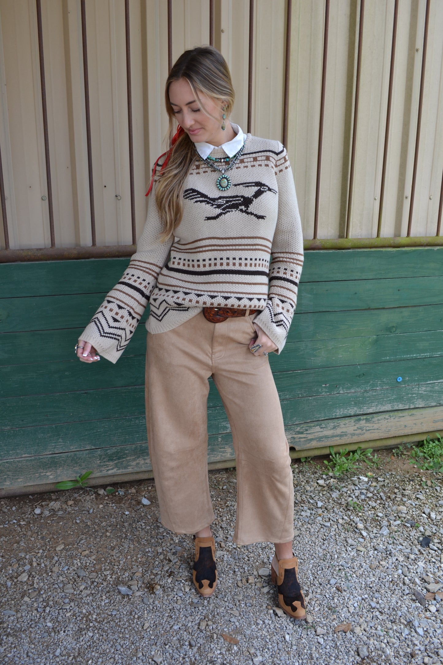 The Silverton Faux Suede Barrel Pants