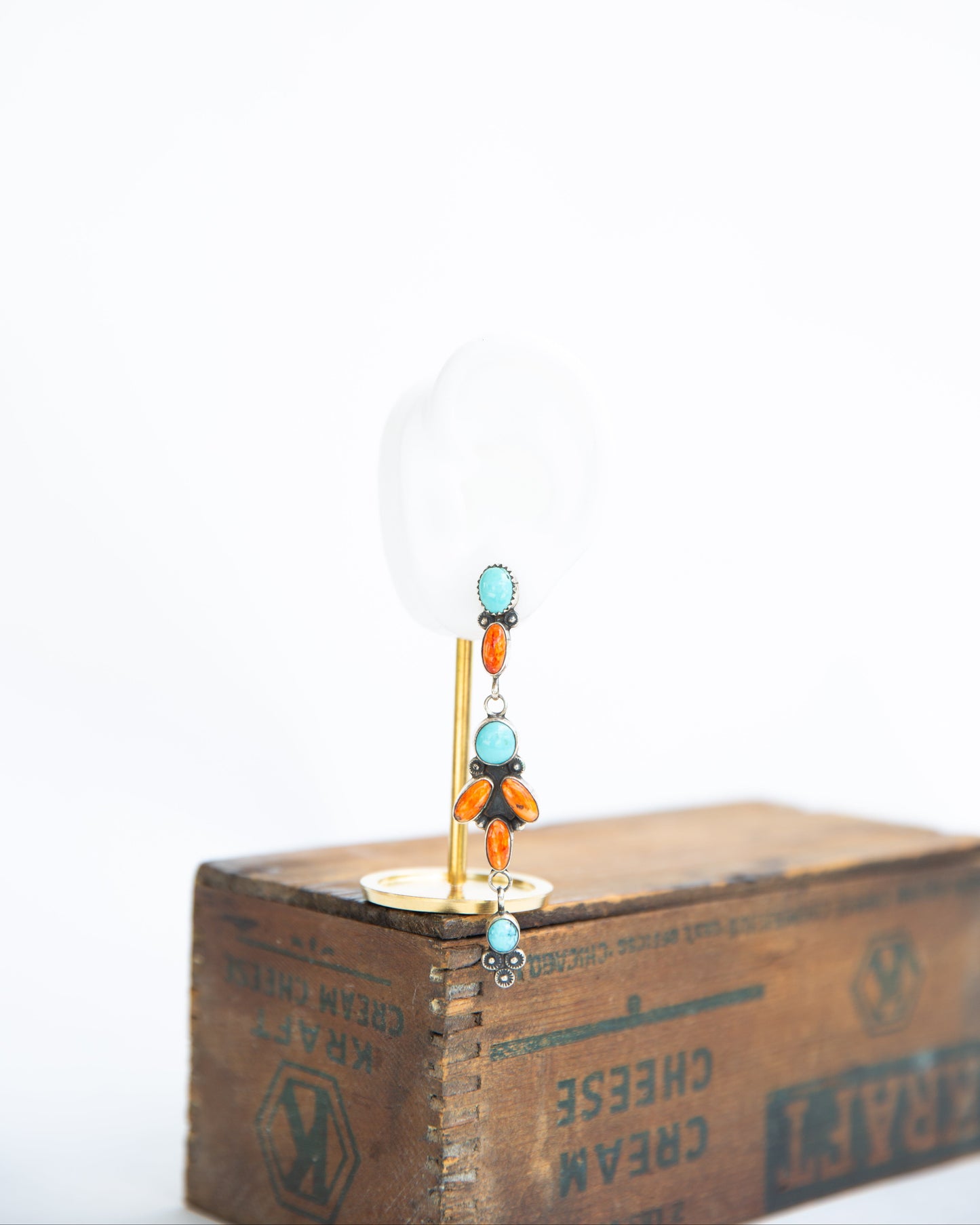 The Drigg’s | Orange Spiny and Turquoise Earrings by Jacqueline Silver