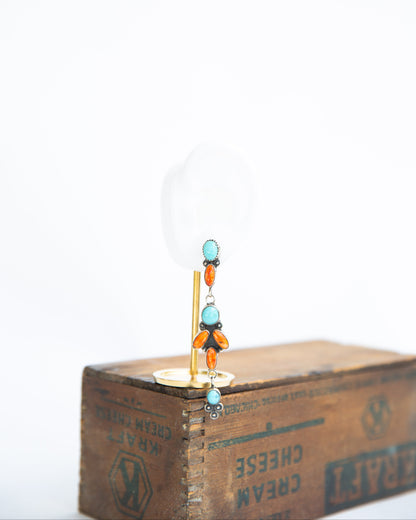The Drigg’s | Orange Spiny and Turquoise Earrings by Jacqueline Silver