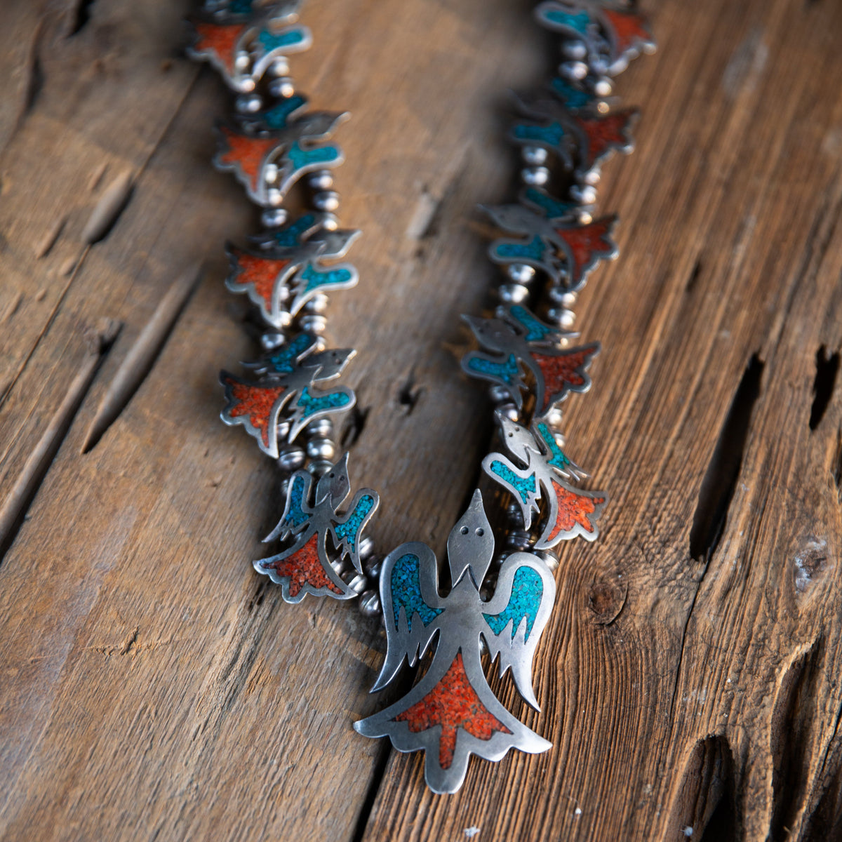 The Peyote | Vintage Turquoise & Coral Turquoise Peyote Bird Squash